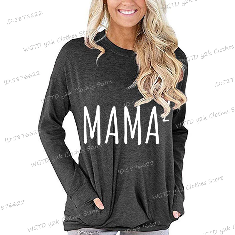 Mom of Two Graphic T Shirts Mother's Day Gifts Fall Long Sleeve Top Pregnancy Announcement Shirt Mama 2 Family Matching T-shirt