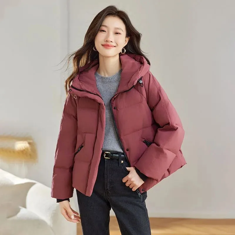 Down Cotton Jacket Womens Loose Hooded Coats 2026 New Winter Waterproof And Windproof Outerwear Winter Warm Jacket