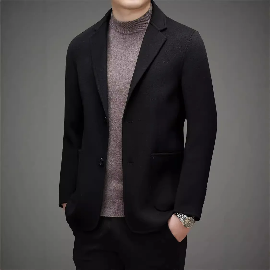 

3-A240 Small Suit tyle Business Casual Suit Spring and Autumn Men's Preference Western Thickened Woolen plus size Jacket