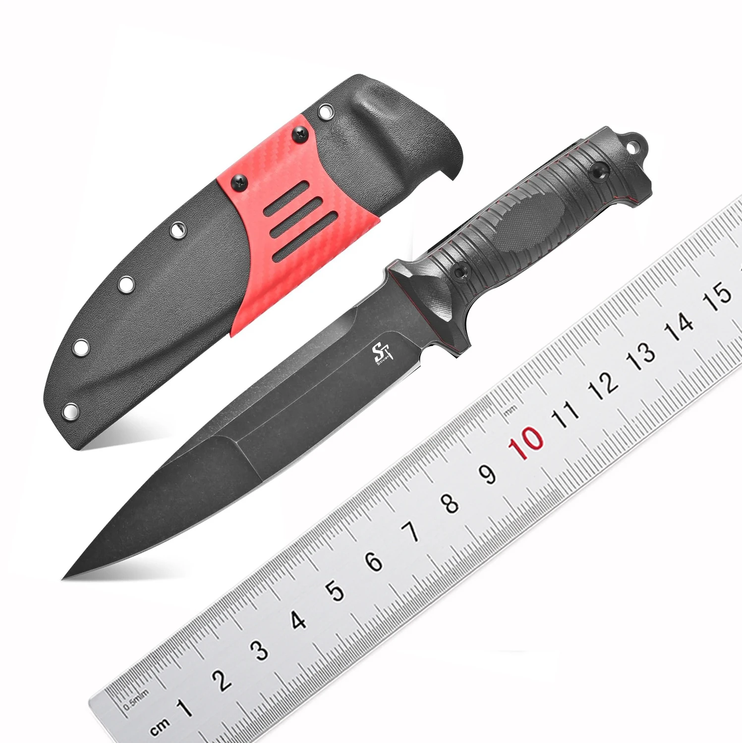 

Sitivien ST36 Fixed Blade Knife 8mm Thick Sleipner Brushed Steel Blade Two Tone G10 Handle EDC Fixed Knifes for Outdoor Working