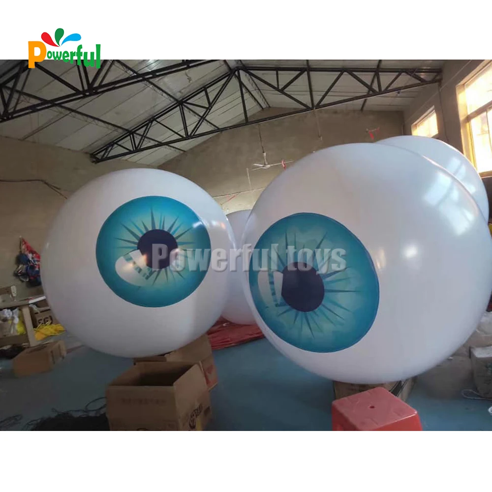 Air Shipping 1m/1.5m/2m Inflatable Eyeball / Giant Eyeball Halloween Decoration Balloon PVC Tarpaulin Customizable Color Logo