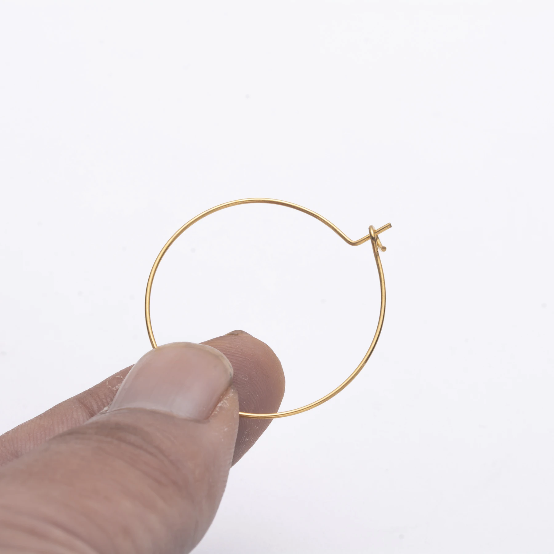 50 Stück Edelstahl, hypoallergen, 15 mm–40 mm, runde, kreisförmige Drahtohrringe, passend für die Herstellung von Schmuck und Ohrringen im DIY-Stil. – Detail 7