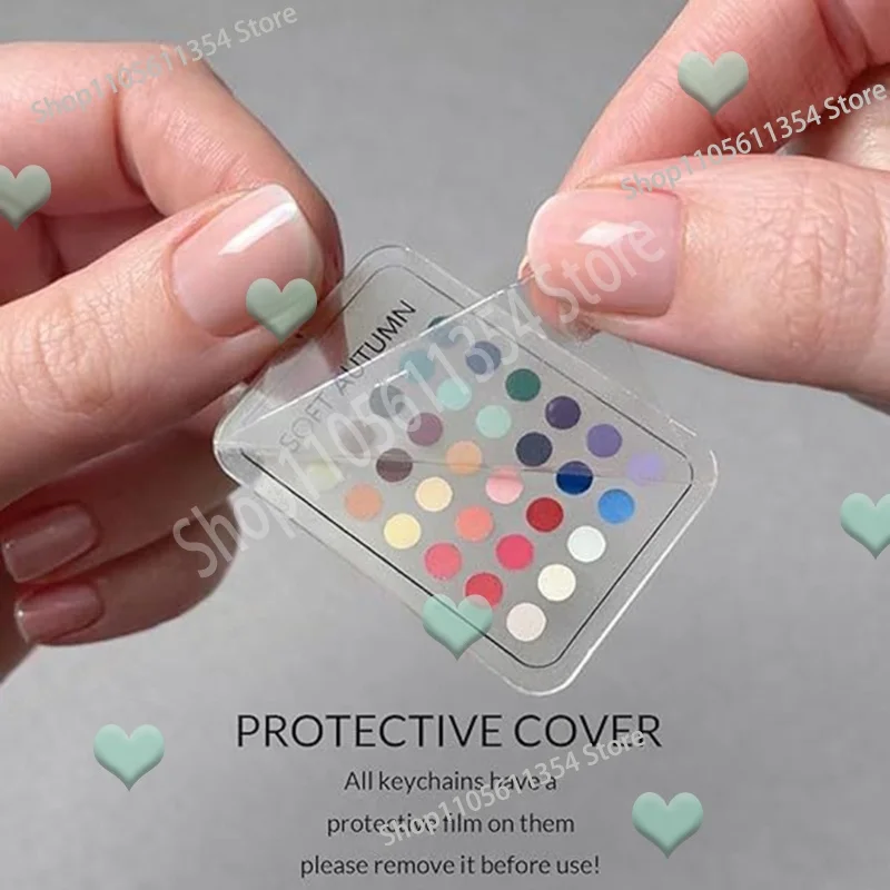 Unique Season Themed Keychain, Summer Chromatogram Pattern Acrylic Keyring Accessory for Bag Purses