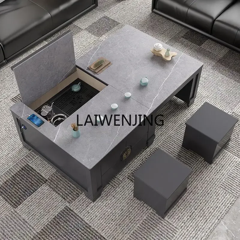 LYN solid wood intelligent lifting coffee table hidden multi-functional tea making integration