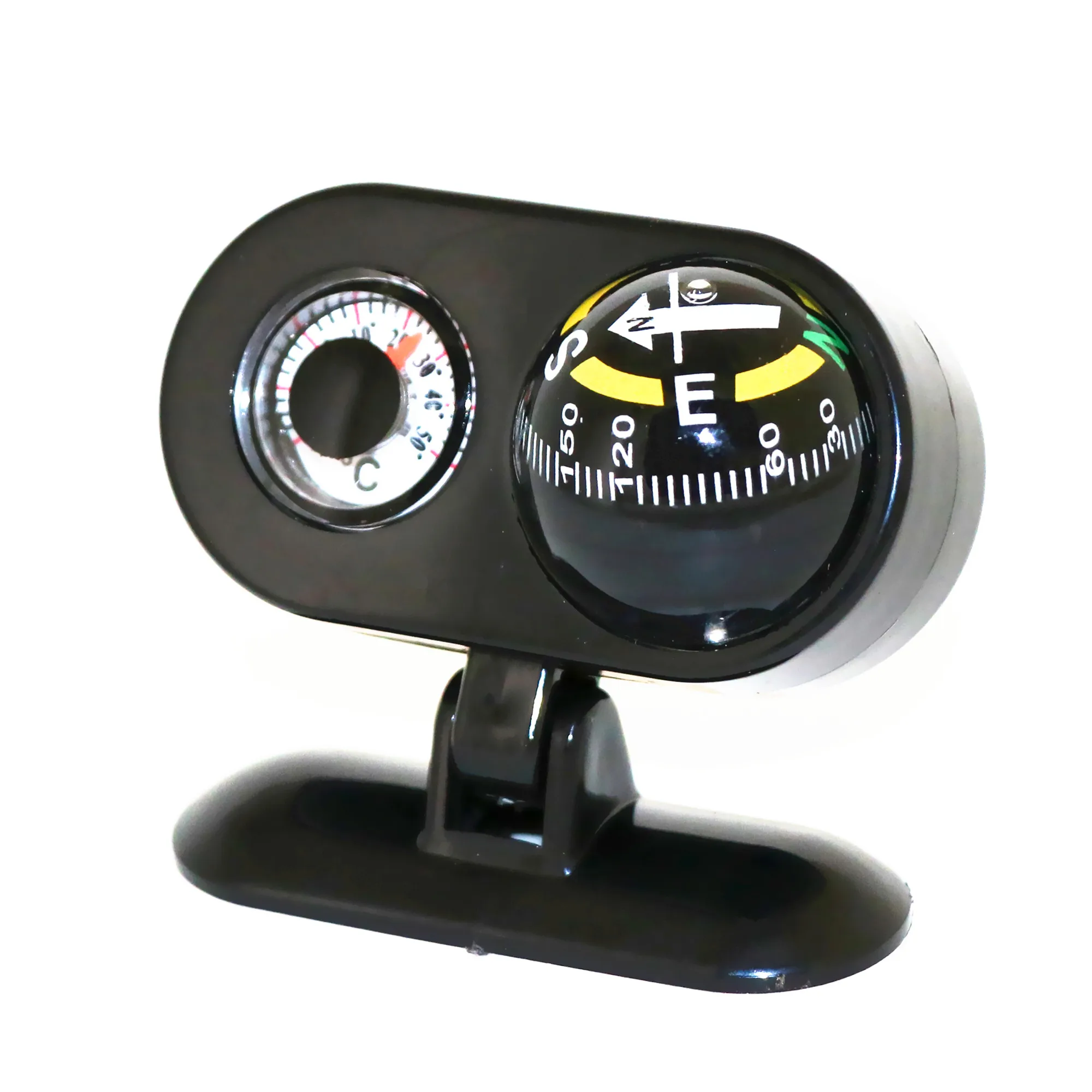 Suction Base Vehicle Compass With Thermometer, 2 In 1 Mini Car Dashboard Compass Thermometer OEM Orders Accepted