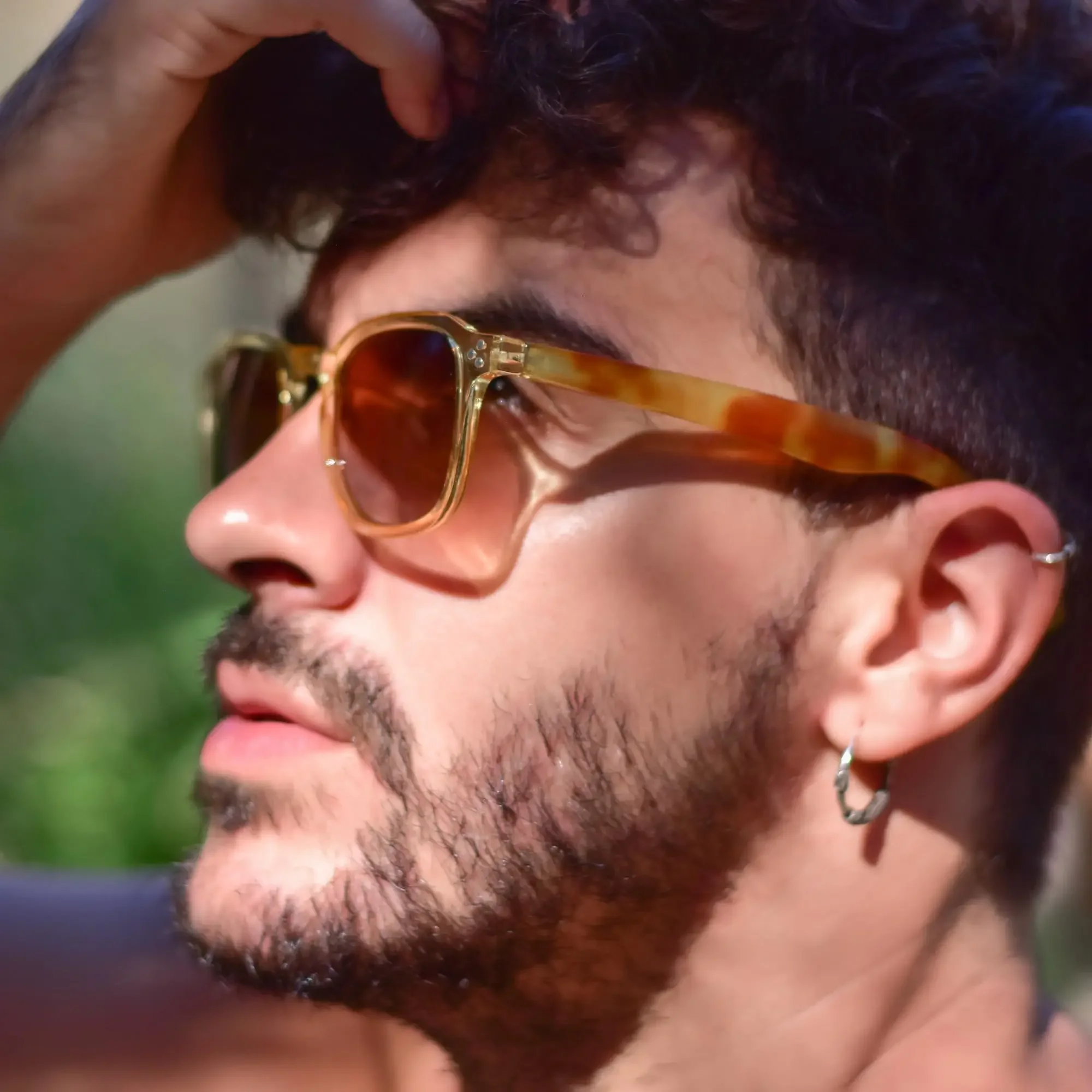 BLUEMOKY Quadratische Retro-Sonnenbrille für Damen und Herren, polarisiert, UV400-Schutz, kleine Passform, Vintage
