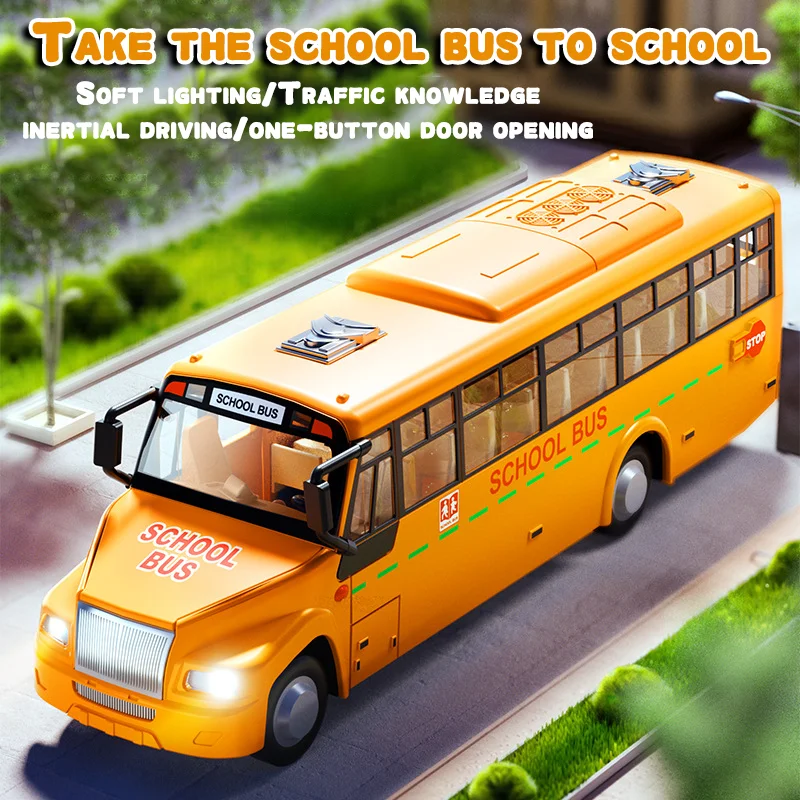 

Новый моделирующий американский школьный автобус, трехдверная инерционная модель автомобиля, модель детского школьного автобуса, модель игрушечного автобуса, кампус