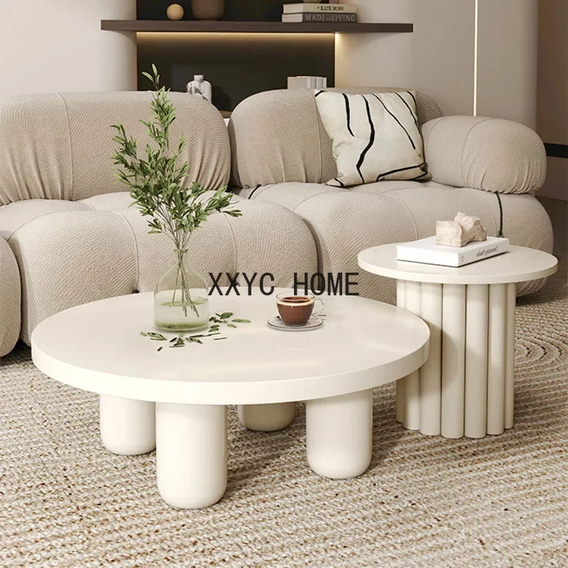 Round Nordic Coffee Tables Modern Designer Magazine White Coffee Tables Books Minimalist Mesa De Centro De Sala Home Furniture