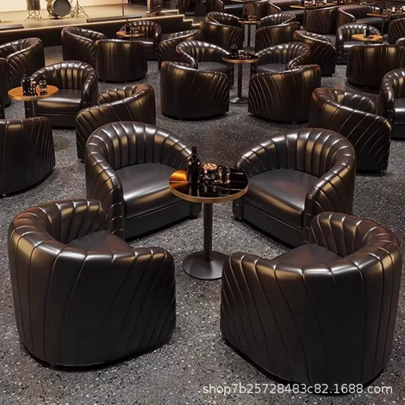 

Retro light luxury bar clear bar booth sofa music western restaurant bistro milk tea shop cafe table and chair combination