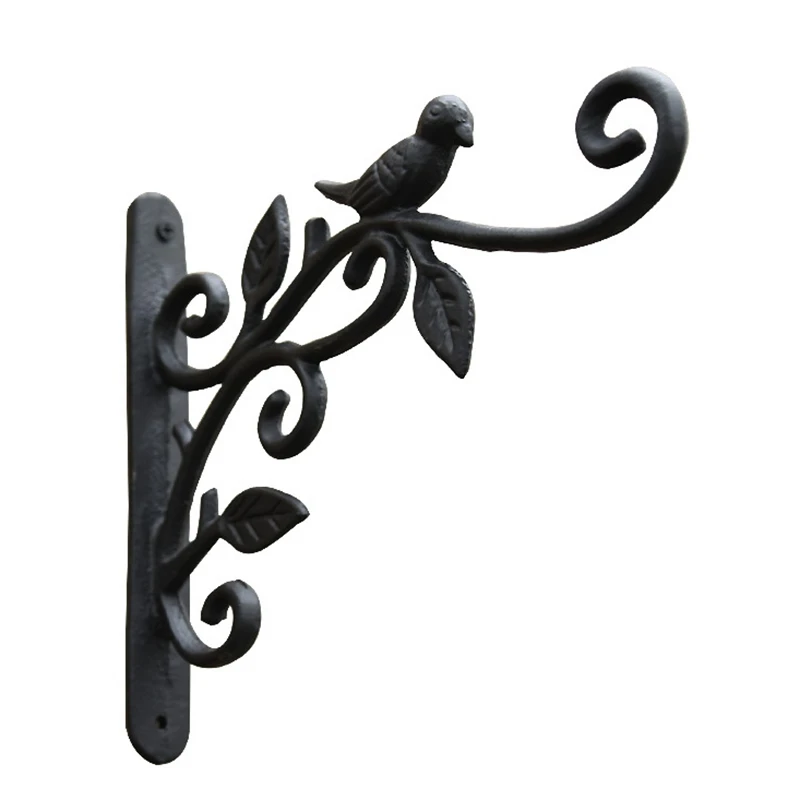 Hanging Plant Hook Cast Iron Flower Basket Hooks Bracket Hanger For Bird Feeder Lantern Planters Pots Wind Chimes