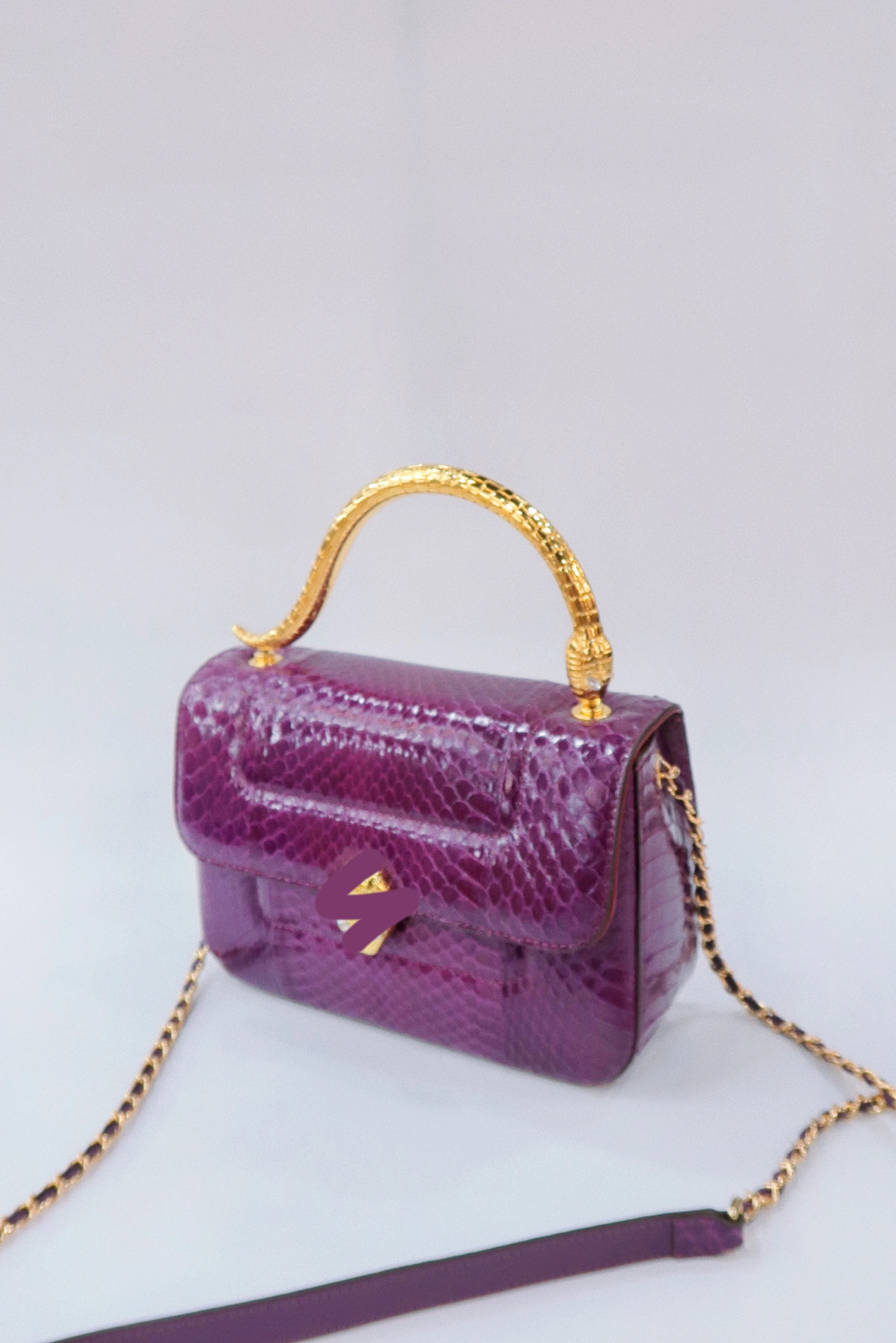 2024NewStyleSummerSpringSnakeheadDesignRealSnakeskinLeatherWomen'sBagFemale'sBag