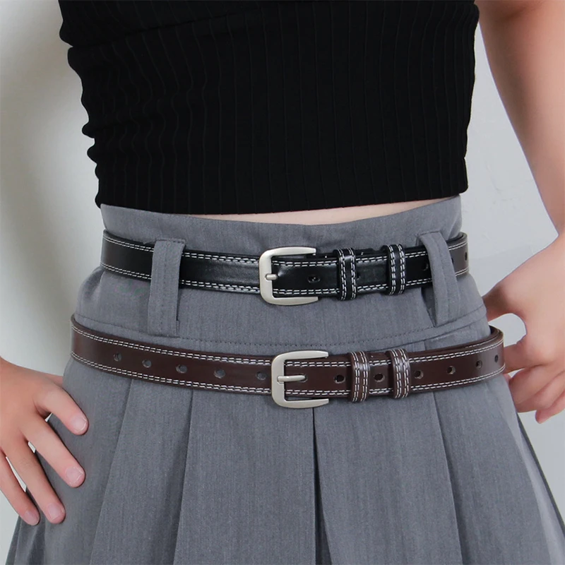 気質ゴールドポリシーバックル女性のベルト多用途デイリードレスジーンズ装飾調節可能な女性のベルト