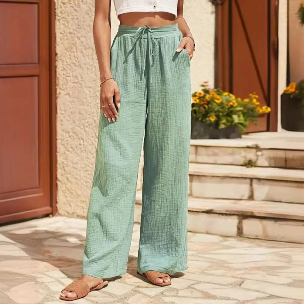 

2024 New Straight Wide Leg Women's Pants Summer Casual High Waist Pants for Women Solid Color Loose Trousers Female