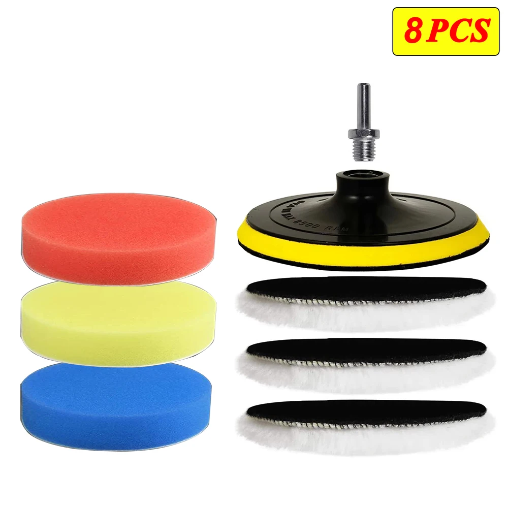 3/4/6/7/5 Inch Polishing Set Car GadgetsCar Polishing PadCar Wax Sponge Disc Wool WheelCar Paint Care Polishing Pad