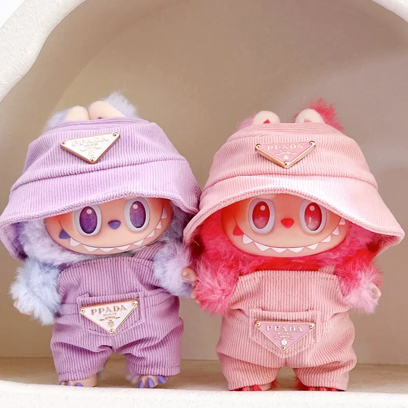 

Labubu Corduroy Mini Doll Clothing Set Toys Training Sitting Party Cute Hats Clothes Shoes cute kawaii Doll Accessories