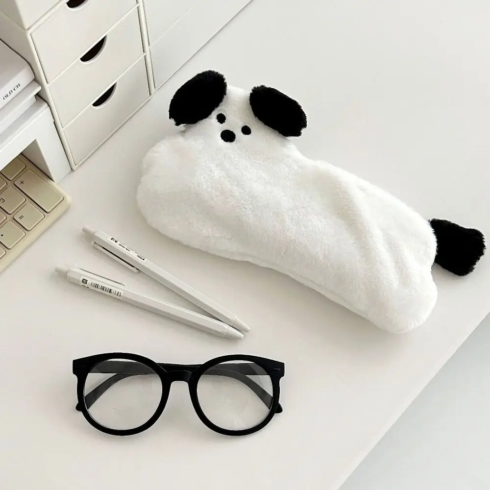 Stationery Box Plush Doll Pencil Bag Stationery Holder Desktop Storage Plush Stationery Bag Zipper Korean Style Makeup Bag