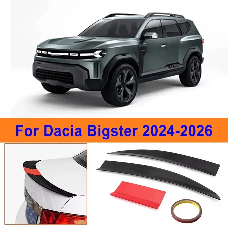 

For Dacia Bigster 2024-2026 3-Section ABS Rear Trunk Spoiler 115-125cm Adjustable Sports Decor Top Wing Car Exterior Parts