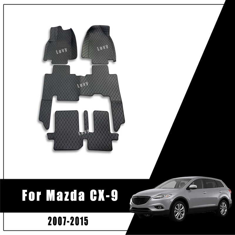 Auto Accessories Waterproof Rugs Car Floor Mats For Mazda CX-9 2007 2008 2009 2010 2011 2012 2013 2014 2015 cx9 (7 seats) Covers