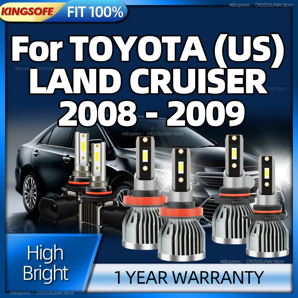 

2/6Pcs 180W LED Headlight 6000K H11 HB3 CSP Canbus Car Turbo Bulbs 12V HB4 Fog Lamp For TOYOTA (US) LAND CRUISER 2008 2009