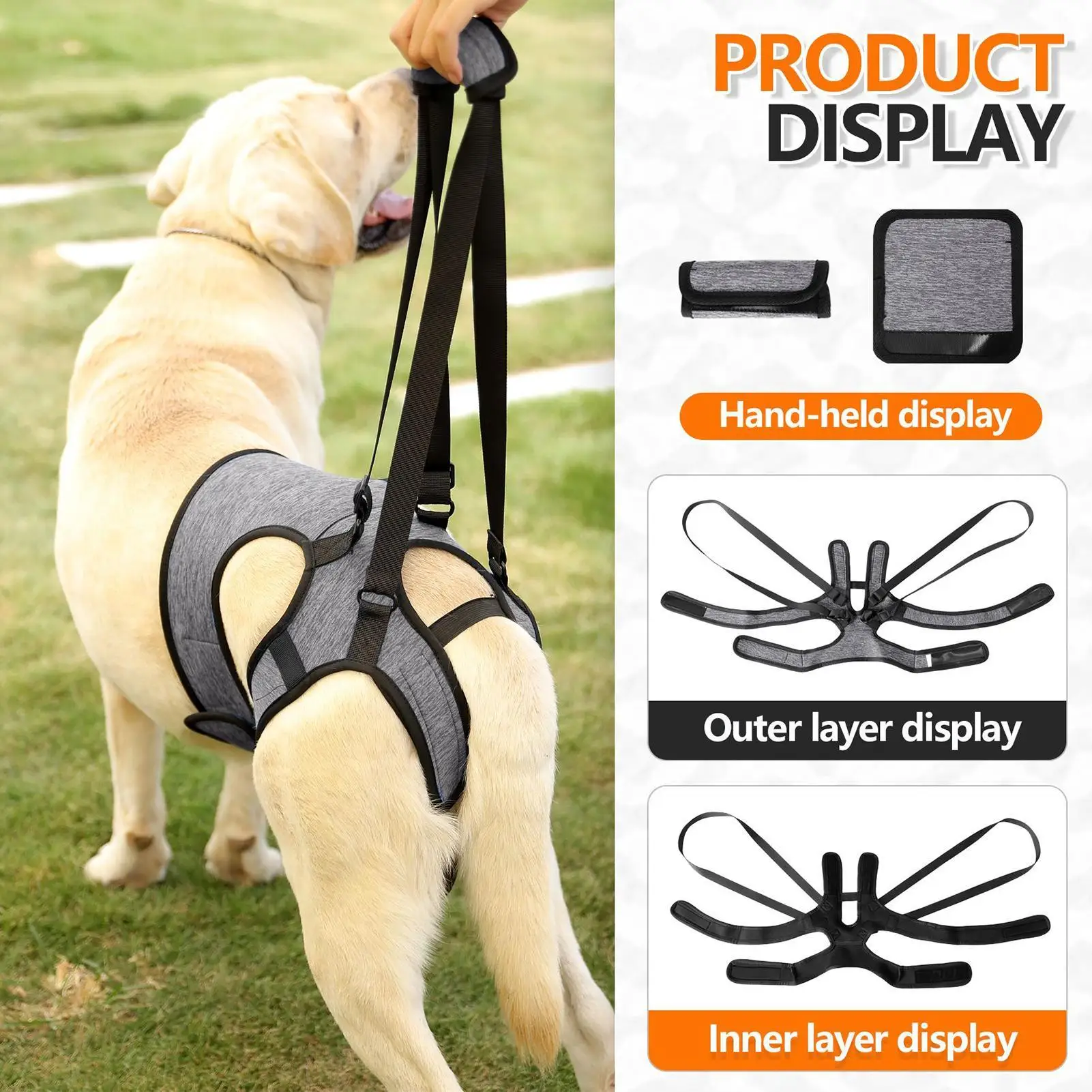 

Ремень для подъема собаки, эластичный быстросъемный переносной ремень для подъема собаки, шлейка для заднего ног для домашних животных, прогулок в помещении, ветеринар, посещение, купание автомобиля