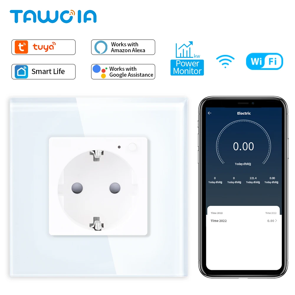

Настенная розетка TAWOIA с поддержкой Wi-Fi и ЖК-дисплеем