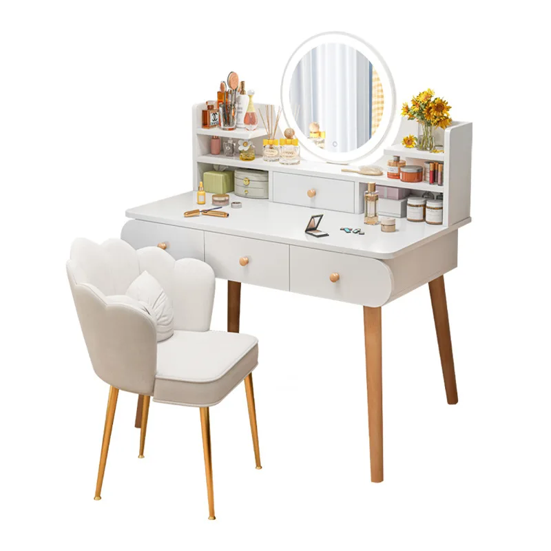 Light luxury high-end dressing table LED smart mirror integrated modern simple small apartment bedroom dressing table