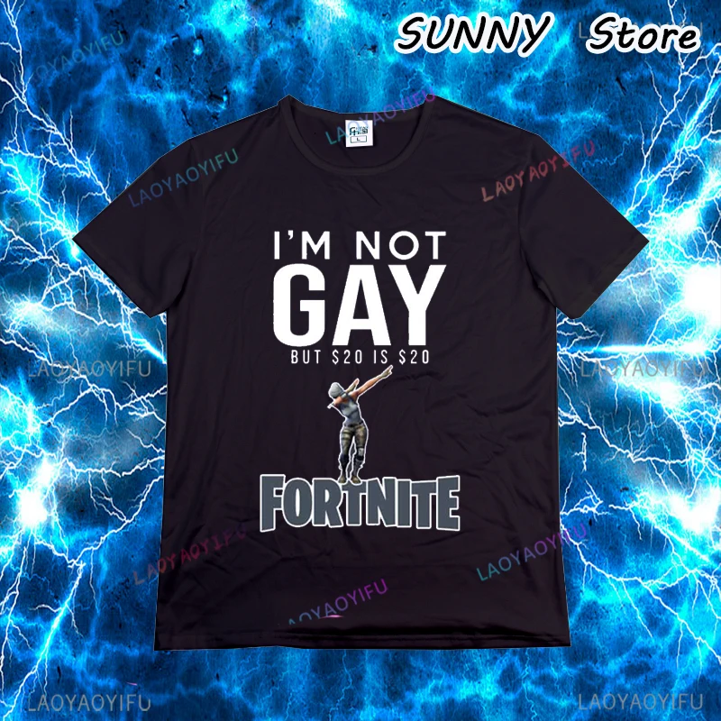 New fashion brand shirts im not gay but 20 is 20 T shirt men short sleeve black top popular Customized unisex casual tee-shirt