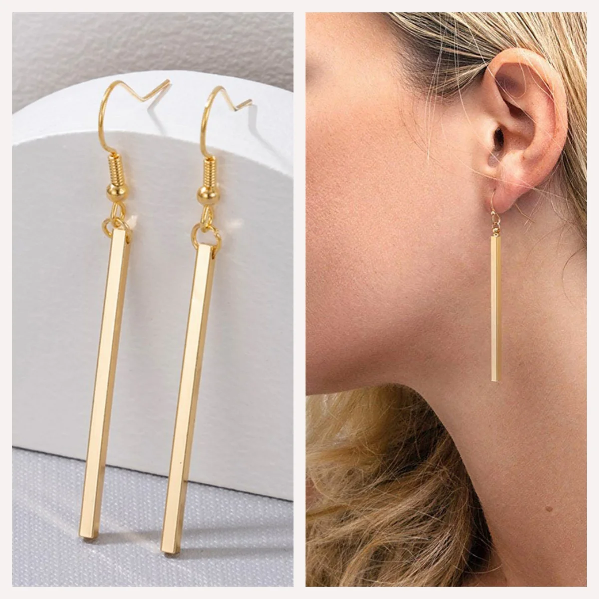 Long Drop Earrings For Women Strip Earrings Stainless Steel Gold Silver Color Fashion Jewelry Brithday Gift Dropshipping