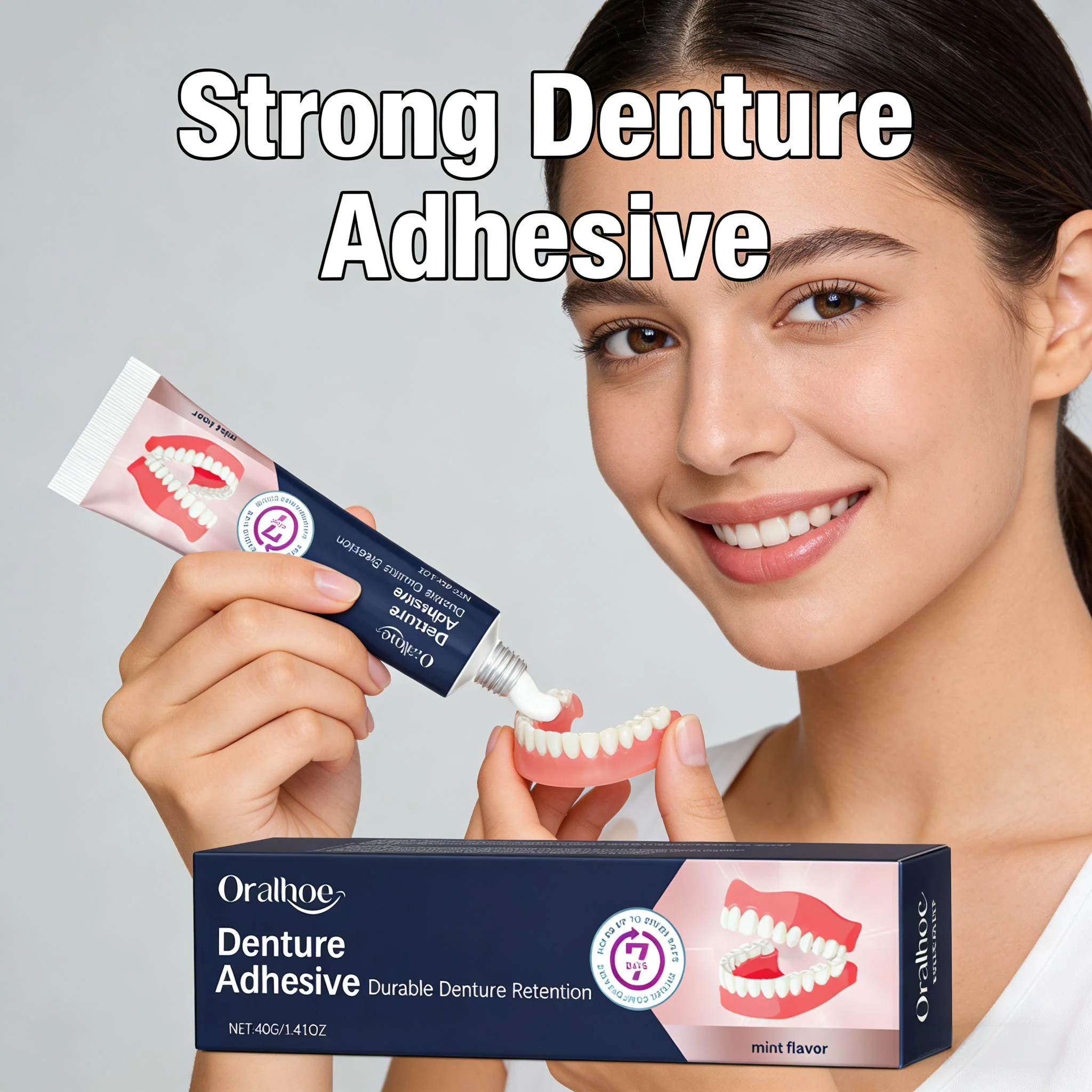 كريم لاصق لأسنان البلاستيك الحراري آمن وغير سام وسهل الاستخدام بقوة مناسب لللثة يمنع التساقط غراء أسنان قوي احترافي #1