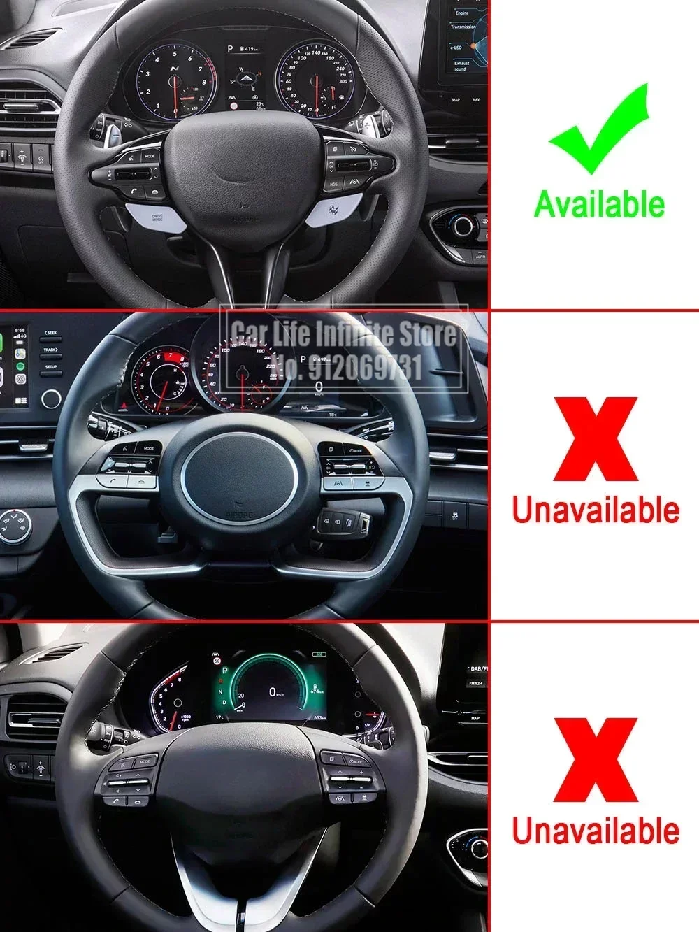 2x Steering Wheel Shifter Paddle DSG Extender Sticker For Hyundai I30 Wagon N Line Veloster KONA N Elantra Avante GT N-line CN7