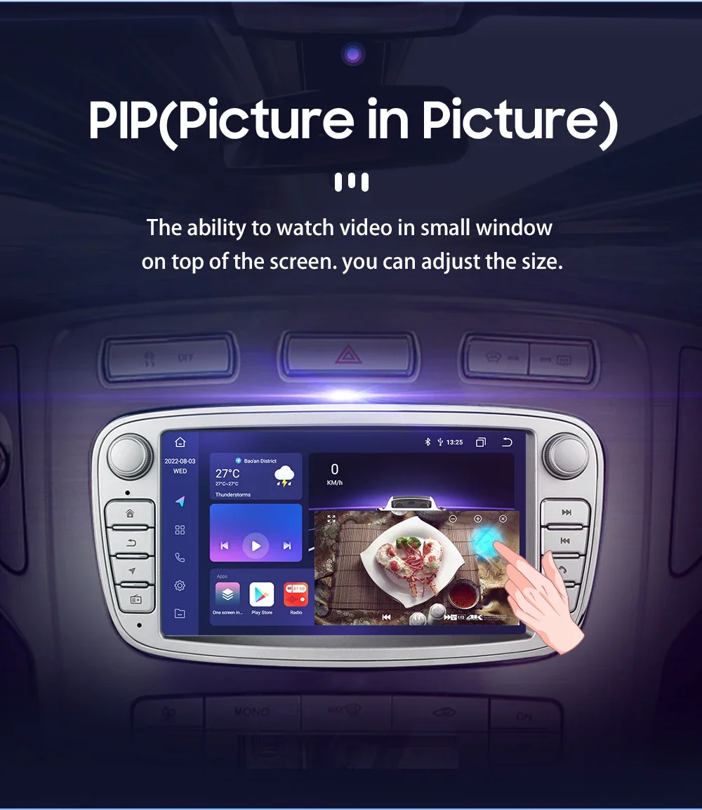 Hizpo 7-Zoll-Autoradio für Ford Focus S-Max Mondeo Galaxy C-Max Kuga Audio Multimedia Player CarPlay Android Auto RDS WIFI 4G BT – Detail 31