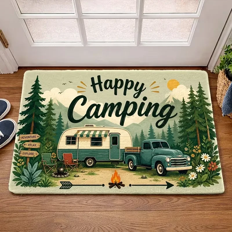 Glowing Golden Tree Of Life Starry Sky Door Mat Non Slip Entrance Doormat Magical Light Tree Floral Star Pattern Floor Rug