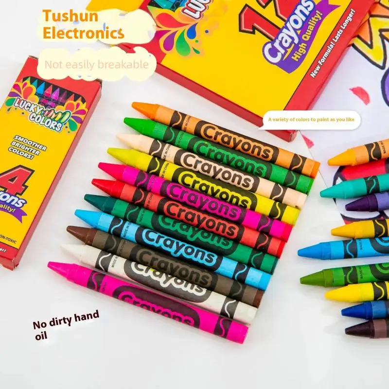 4/12/24 cores qualidade lápis multicoloridos crianças graffiti escova estudante pintura a óleo vara terno material escolar arte fornecimento