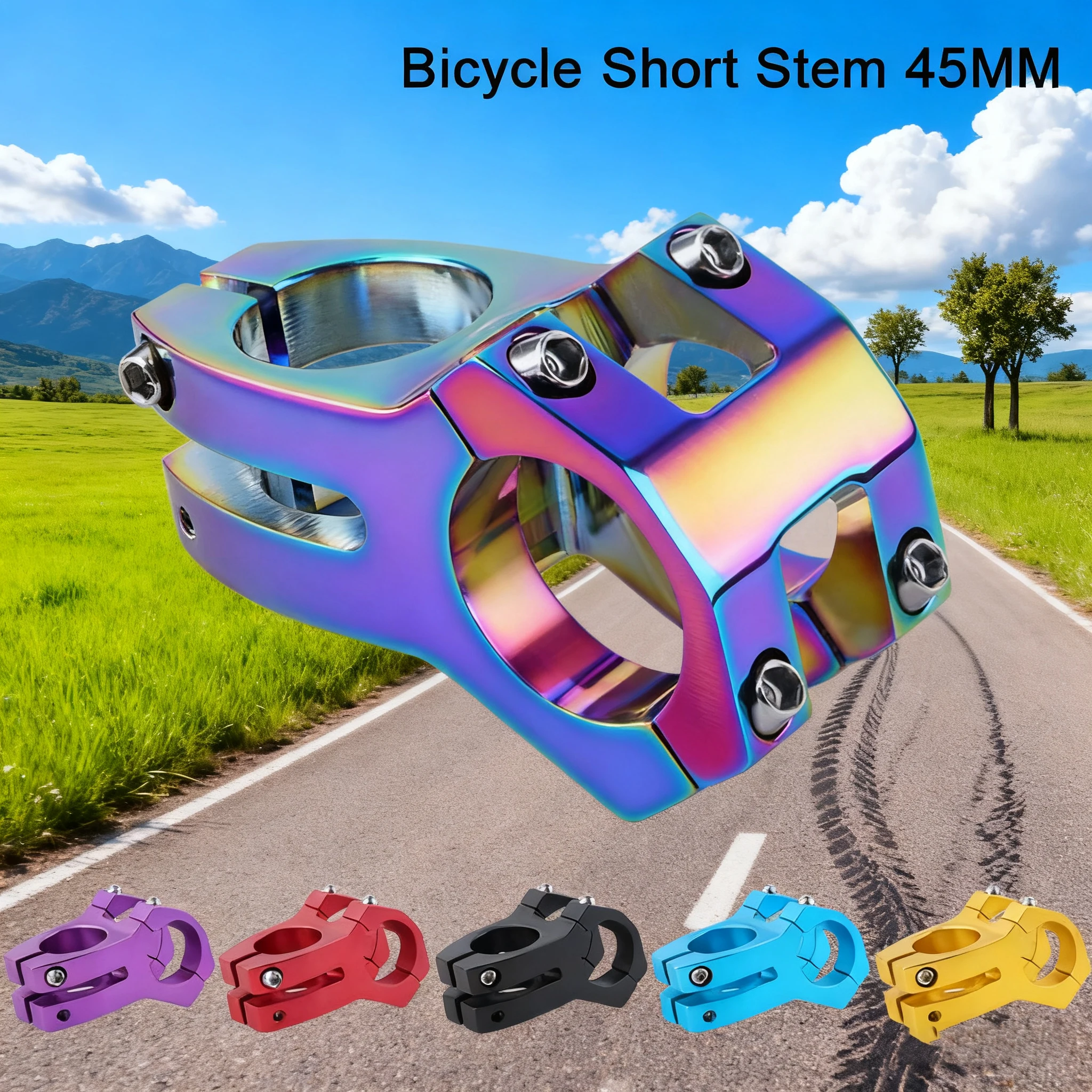 2026 الجبلية الجذعية 45 مللي متر دراجة هوائية جبلية المقود الناهض 31.8 قوة قصيرة دراجة جسر مقبض الأنابيب الحلق مسبقا الدراجات الإنحدار #1