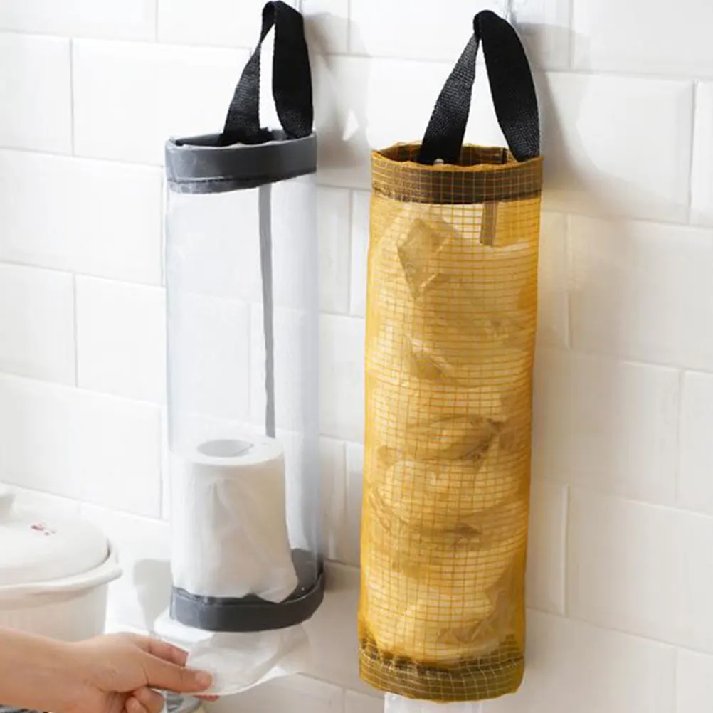 

3pcs Kitchen Organizers Grocery Bag Dispenser Hanging Bag Holder Sturdy Plastic Organizer Multi-Function Cylinder Design