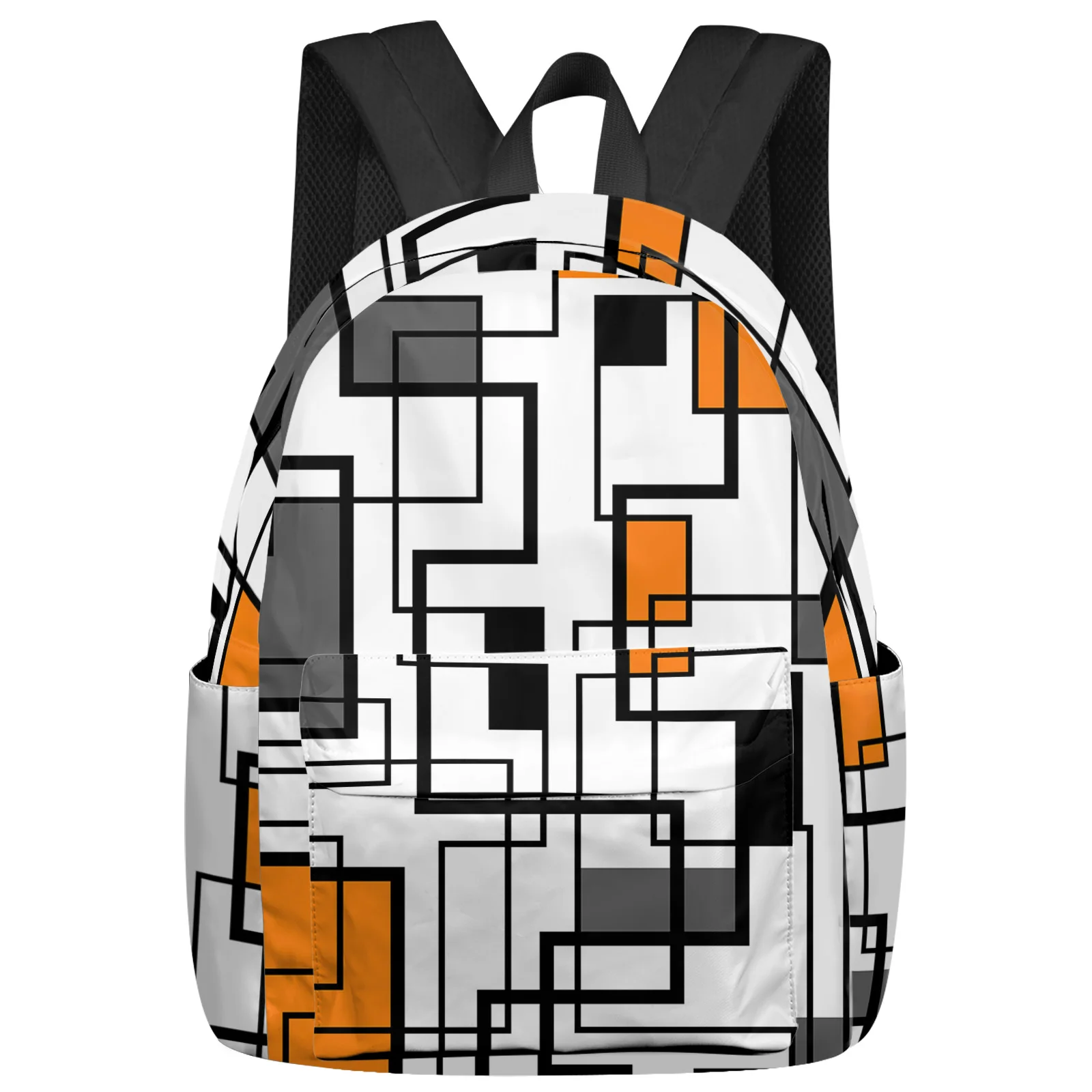 

Abstract Geometry Modern Art Orange Backpacks Teenagers Student School Bags Laptop Backpack Men Women Female Travel Mochila