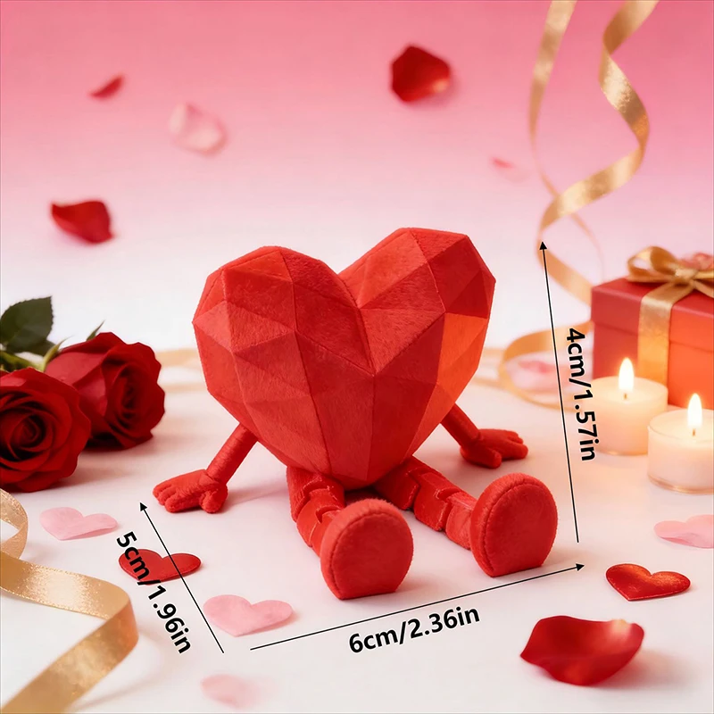 Herz-Gelenk-Miniaturfigur Puppe Valentinstag Party-Deko Kreatives Liebesgeschenk Romantisches Paar-Figur Jubiläumsgeschenk