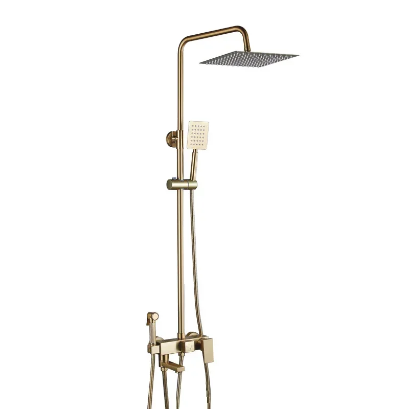 Ruskin shower shower set, household bathroom all-copper simple pressurized bath, split toilet bathroom