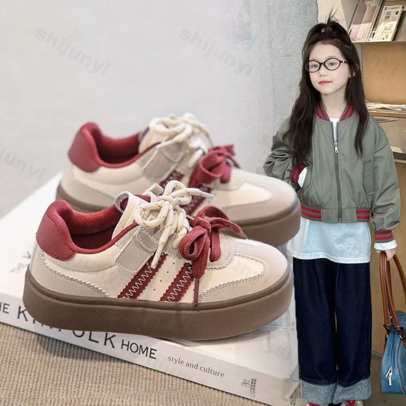 

Children Outdoor Sports Shoes 2025 Autumn Comfortable Anti Slip Platform Boys Girl Fashion Casual Shoes Stripe Toddler Sneakers