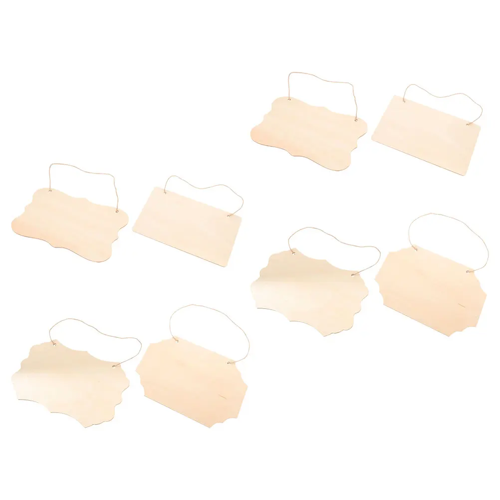 

8pcs Wooden Decorative Hanging Tags Blank Wood Plaques Unfinished Wood Signs DIY Craft Supplies Sewing Accessories