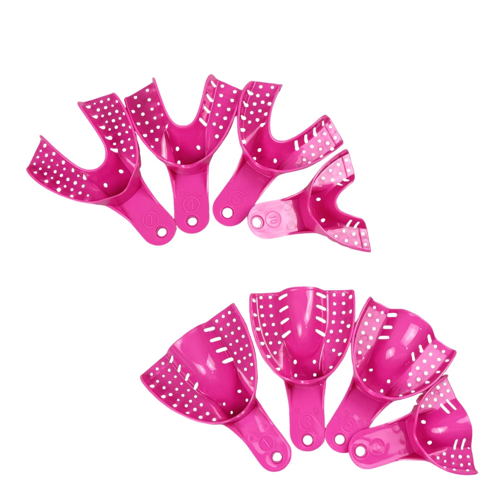 Dental Impression Trays Dentist Impression Durable Plastic Colour Teeth Holder Lab Dentistry Accessory Tools 10 Pcs/Set