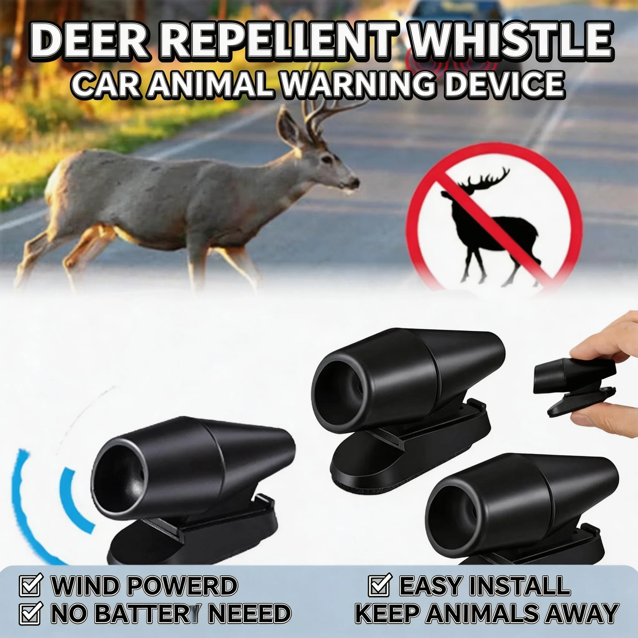 Anti Collision Siren Deer Repeller Wildlife Warn Device For Vehicle Animal Warn Whistles For Off Road ATV Field Drive Use