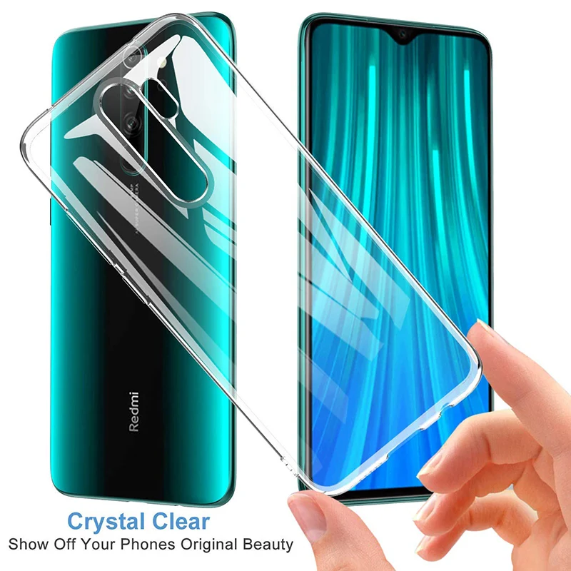 Funda a prueba de golpes para Xiaomi Redmi Note 8 Pro 8 8A 9 9S 9T 9A 9C 10 10S 11S 11 Pro, transparente suave 2