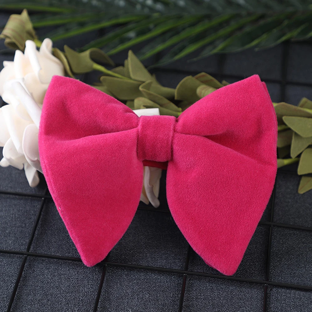 

Men Funeral Women Bow Knot Formal Wear Accessories Christmas Gift Neck Tie Planted Velvet Horn Bow Ties Bow Tie