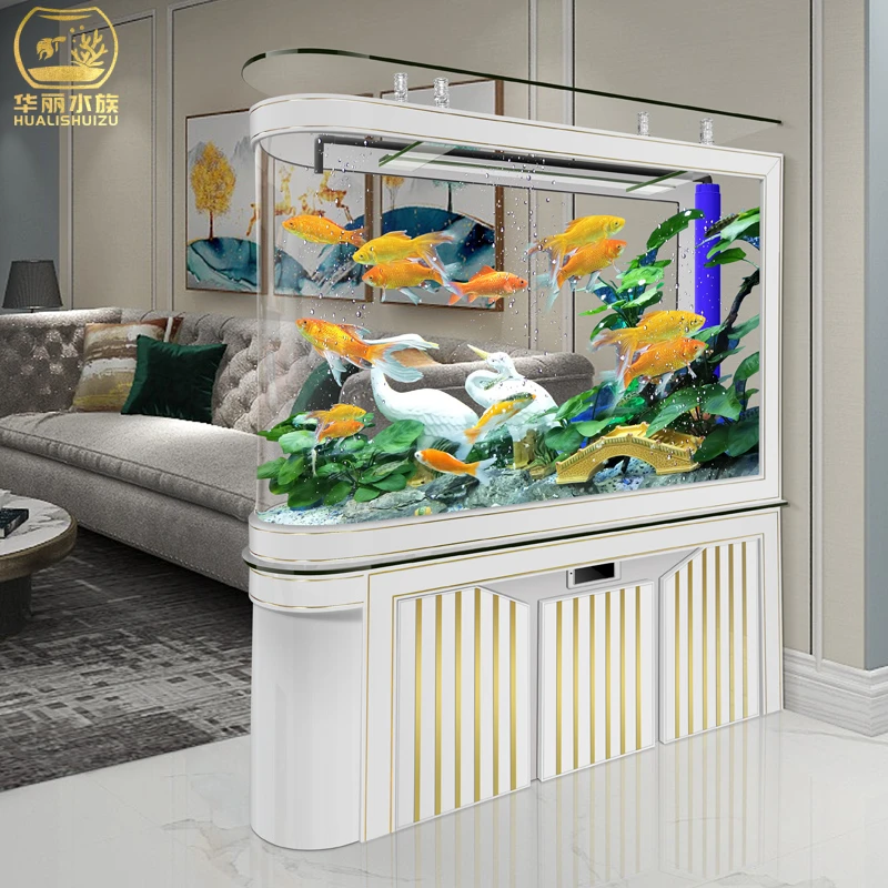 Bullet bottom filter fish tank living room small household large partition screen ecological landscaping