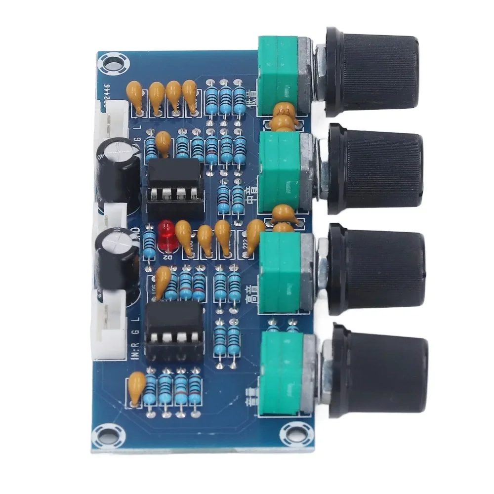 

XH-A901 Preamp Module NE5532 2-Sound Channel Audio Preamplifier Board DC 12V‑24V with Cable Audio Preamp Module Tone Control