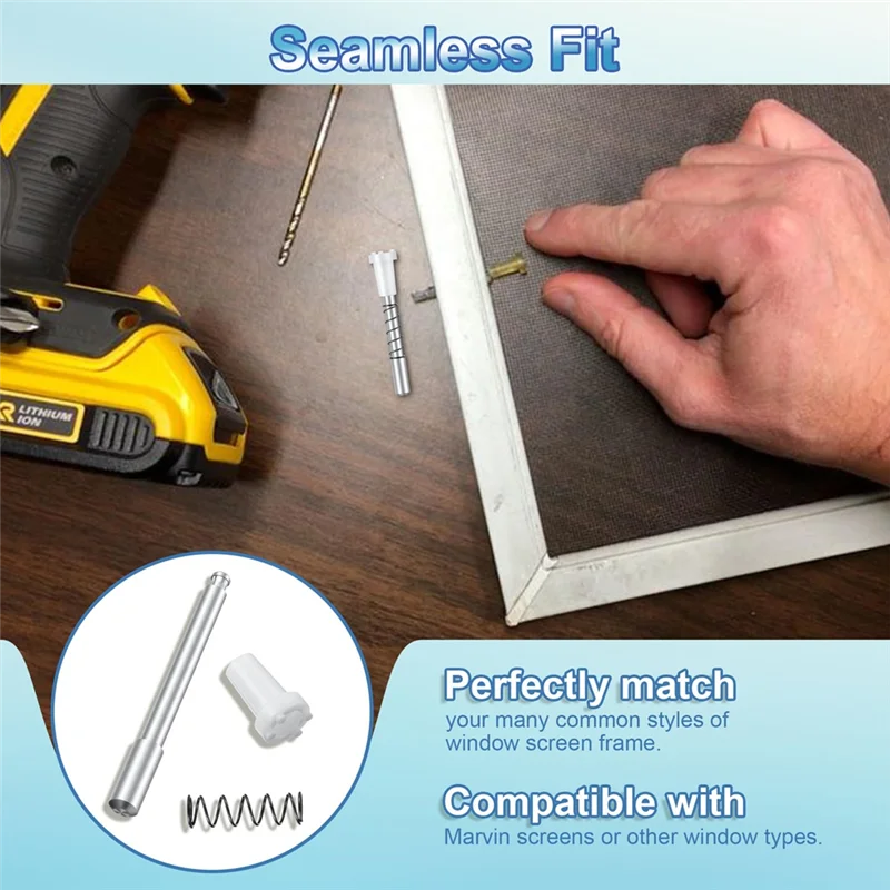 

A84X-Aluminum Window Screen Plunger Latches With Caps Window Screen Pull Tabs Secure Screens In Place