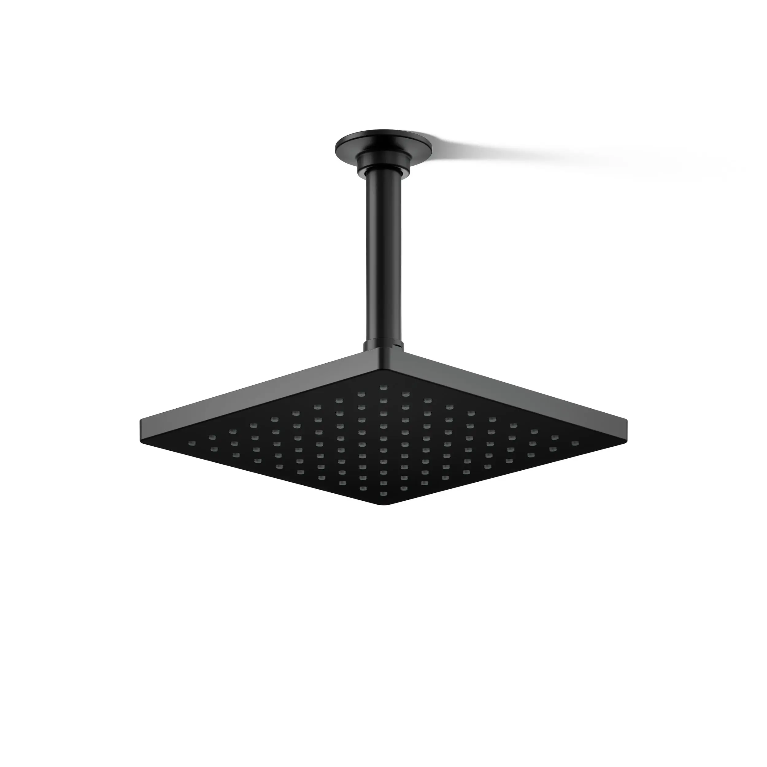 

8 Inch Square Rainfall Shower Head Matte Black 1.75 GPM Water Saving Ceiling Mounted