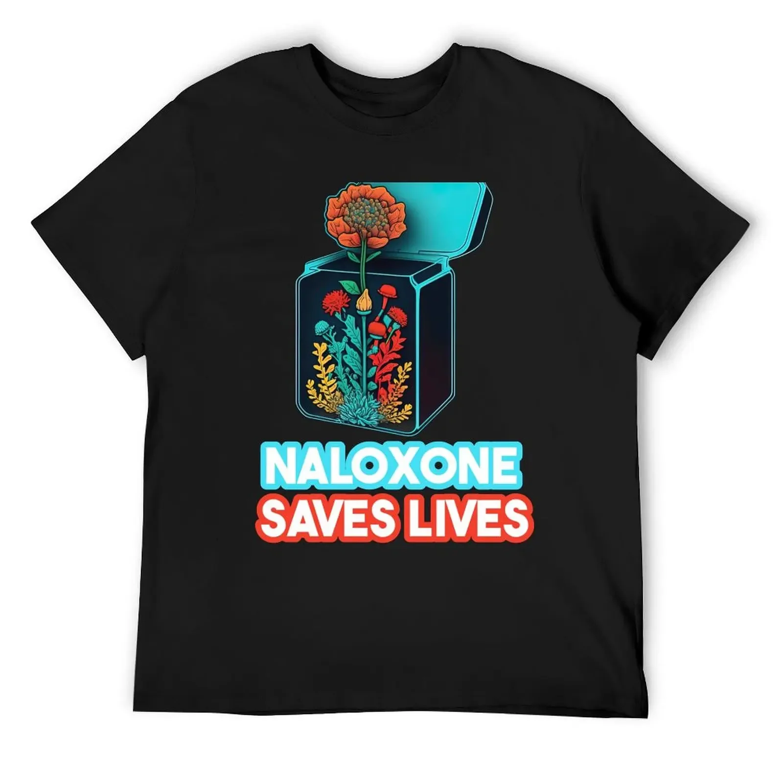 

naloxone saves lives T-Shirt essential t shirt heavyweights oversizeds mens workout shirts