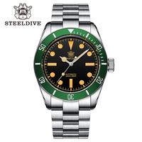 STEELDIVE Brand SD1958V Super Luminous Black Dial Ceramic Bezel 41MM Steel Case 200M Waterproof NH35 Automatic Men Dive Watches